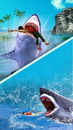Shark Attack Game - Blue whale sim截图2