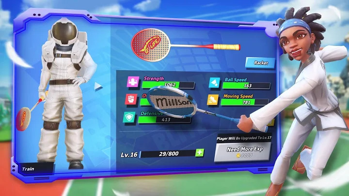 决战羽毛球 - 免费3D多人体育游戏修改版截图3