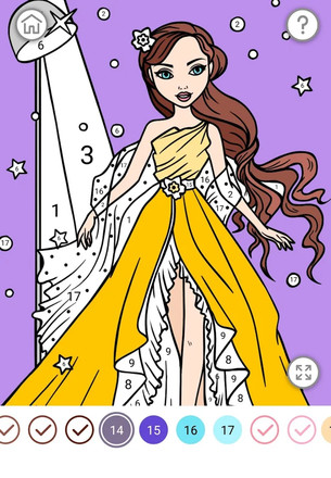 Girls Coloring Book - Color by Number for Girls截图2
