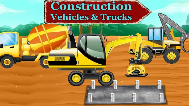 工程车辆和卡车 - 儿童游戏截图1