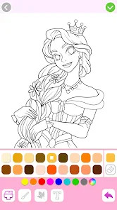 Princess Coloring:Drawing Game截图3