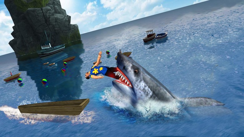 Shark Attack Game - Blue whale sim截图6