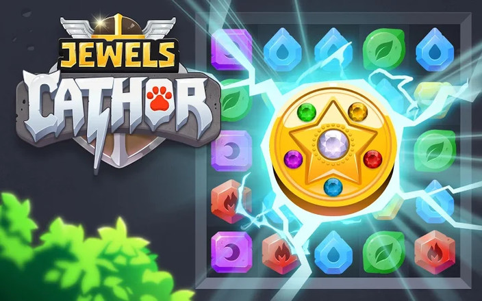 Jewels Thunder Cat Match 3: Lost Temple截图2