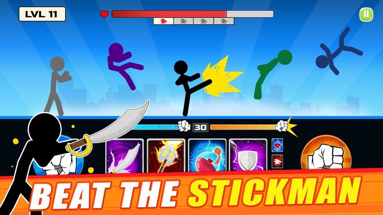 Stickman Fighter : Mega Brawl 动作游戏截图1