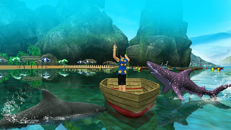 Shark Attack Game - Blue whale sim截图3