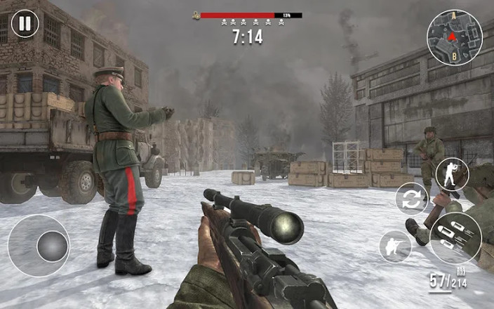 World War 2 Winter Heroes - Free Shooting Games截图4