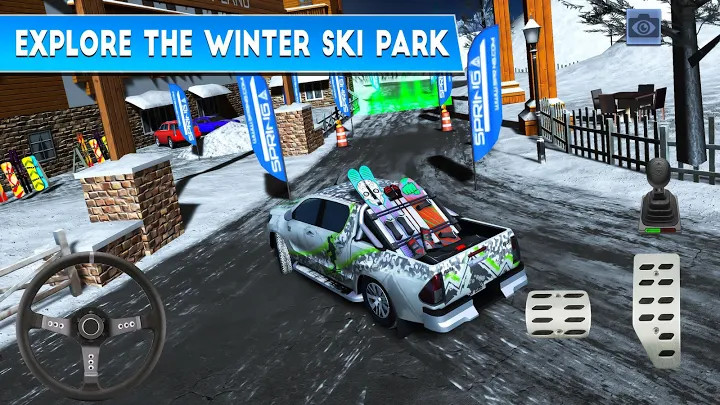 冬季滑雪场：雪地车模拟驾驶修改版截图1