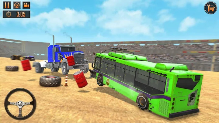Police Bus Crash Derby Destruction Demolition Game截图2