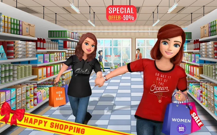 超市收银机Sim：女孩收银员游戏截图6
