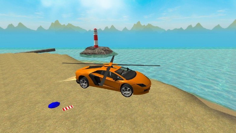 Flying  Helicopter Car 3D Free截图2
