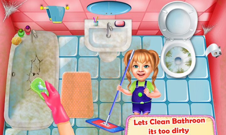 可爱的女孩清洁小游戏 2018: 房屋清理截图5