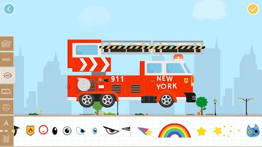 Labo积木汽车2儿童赛车游戏-创造卡车警车消防车的儿童游戏截图2