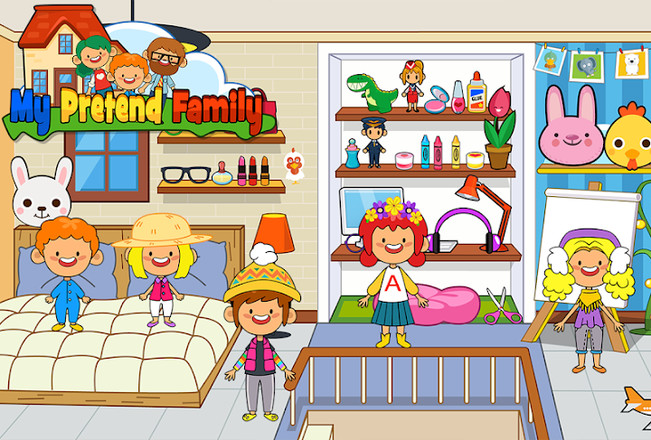 My Pretend Home & Family - Kids Play Town Games!截图1