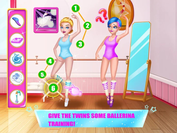 芭蕾公主-双胞胎姐妹花化妆换装跳舞公主游戏截图3