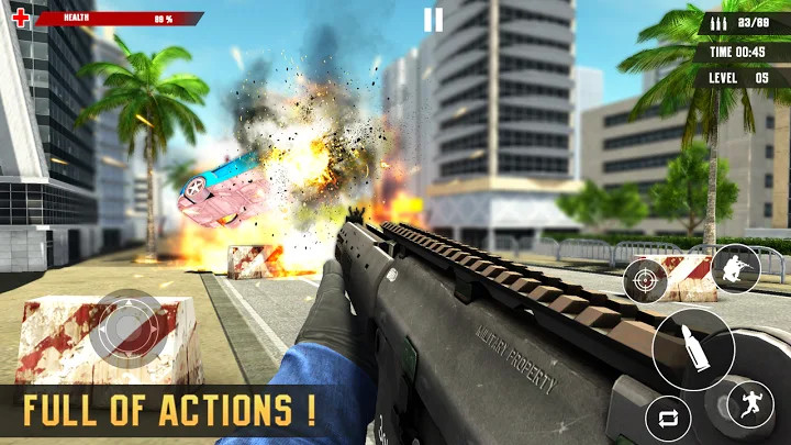 US Police Free Fire - Free Action Game截图1