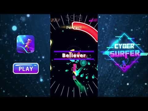 Music Game: Neon Cyber Surfer Free Music Game截图