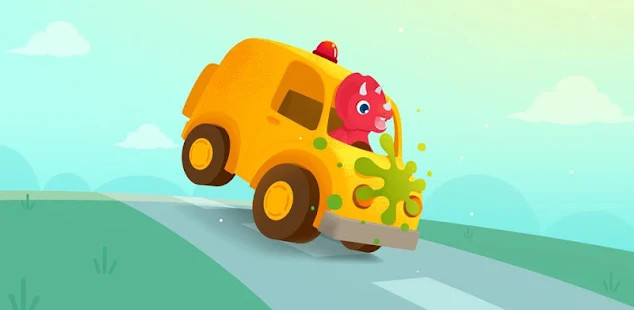 恐龙汽车 - 儿童益智涂色汽车游戏截图