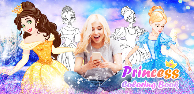 童话公主数字填色 - 画画数字填色童话公主游戏涂鸦截图