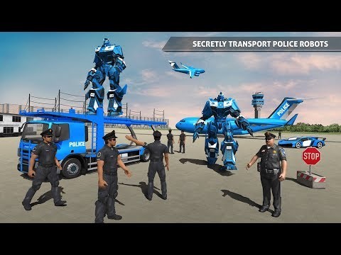 警察机器人汽车游戏 - 警察飞机运输截图